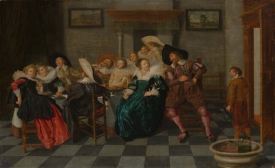 宴会，1628。 作者 Dirck Hals