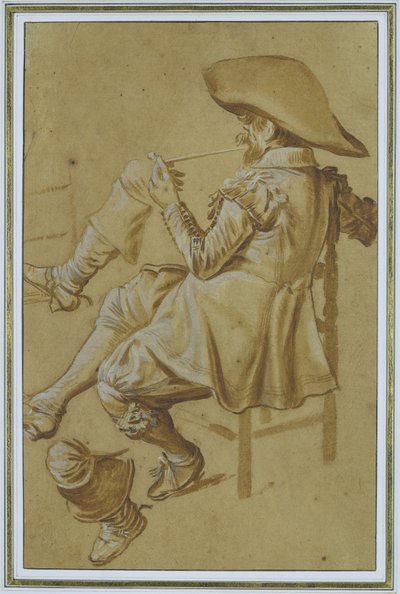 坐式烟斗吸烟者和两条小腿 作者 Willem Cornelisz Duyster（拒绝归因）