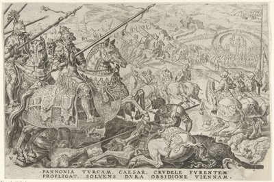 维也纳之围，1529 年
查理五世的胜利（系列标题）
Divi Caroli.V.imp.opt.max.victoriae,ex multis praecipuae（丛书名） 作者 马尔滕·范·海姆斯克