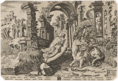 巴兰和天使 作者 Dirck Volckertz Coornhert，在 Maerten van Heemskerck 之后