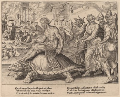 约伯的胜利 作者 Dirck Volckertz Coornhert 在 Maerten van Heemskerck 之后