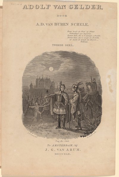 A.D. van Buren Schele的《Adolf van Gelder》扉页，阿姆斯特丹，1842年 作者 德克·尤里安·斯拉伊特