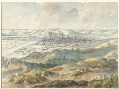 1695 年围城期间那慕尔的东面景观 作者 德克·马斯