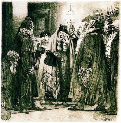 1912年亚历山大·格里博耶多夫（Alexander Griboyedov）的《机智》喜剧插图 作者 德米特里·尼古拉耶维奇·卡多夫斯基