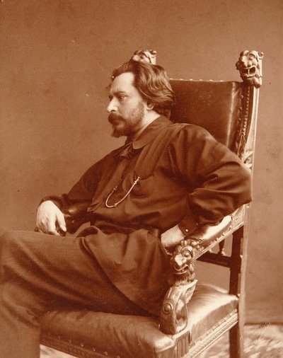 作者列昂尼德·尼古拉耶维奇·安德烈耶夫（Leonid Andreiev）（1871-1919）的肖像。 德米特里·斯皮里多诺维奇·兹多布诺夫 (Dmitri Spiridonovich Zdobnov) 拍摄的银明胶摄影（十九世纪末） 作者 德米特里·斯皮里多诺维奇·兹多布诺夫