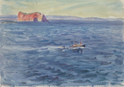 有船和悬崖的海景 作者 道奇·麦克奈特