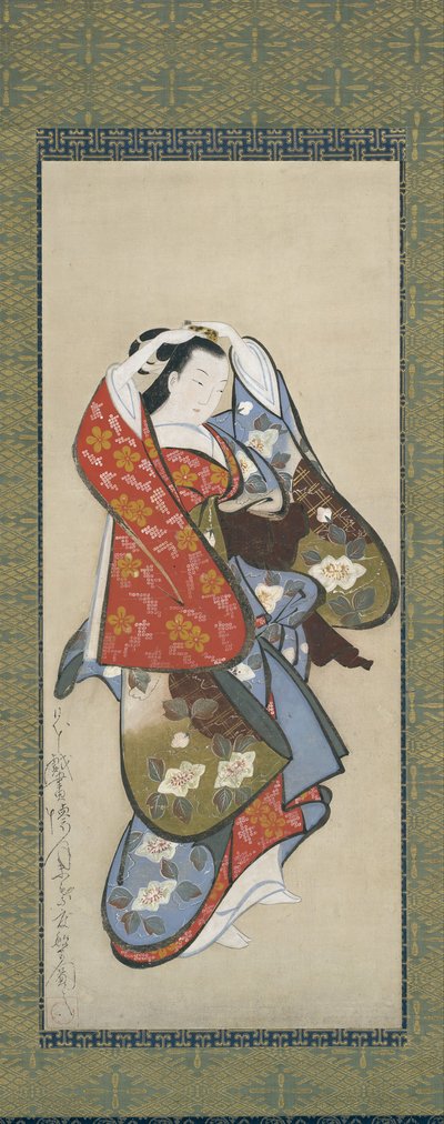 美丽的女人，18世纪。 作者 道汉海月堂