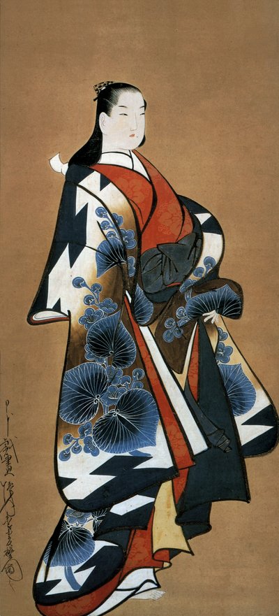 日本宫女，约 1705-1715 年（绢本墨迹） 作者 道汉海月堂