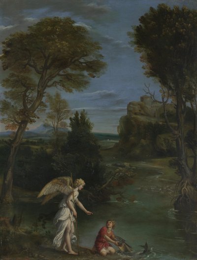 与Tobias下鱼的景观，c。 1612 作者 多梅尼奇诺