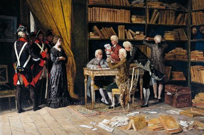 搜索埃莱奥诺拉·皮门特尔的房子，多梅尼科·巴塔利亚（Domenico Battaglia，1842-1921 年）绘画，布面油画 作者 Domenico Battaglia