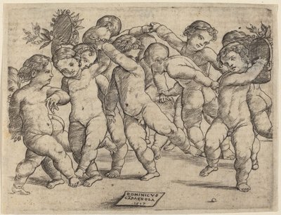 十二个孩子在跳舞 作者 多梅尼科·坎帕尼奥拉（Domenico Campagnola）