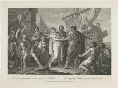 阿喀琉斯对失去布里塞伊斯的愤怒
Briseidem ob raptam ira succensus Achilles / 阿喀琉斯对失去布里塞伊斯的愤怒（标题为实物） 作者 多梅尼科·库尼戈（Domenico Cunego）