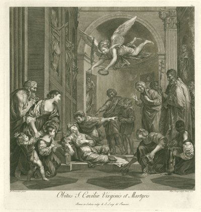 圣塞西莉亚之死
Obitus S. Caeciliae Virginis et Martyris（物体上的标题）
意大利绘画（系列名称）
意大利绘画学校（系列名称） 作者 多梅尼科·库尼戈（Domenico Cunego）