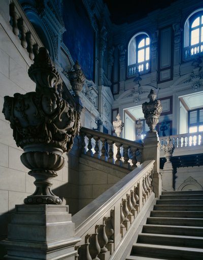 多梅尼科·费里（Domenico Ferri，1864-1865），都灵皇宫（Palazzo Reale）的荣誉大楼梯一瞥（联合国教科文组织世界遗产名录） 作者 多梅尼科·费里（Domenico Ferri）