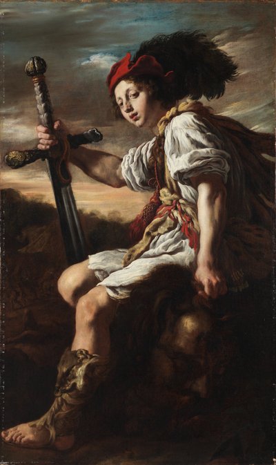 意大利语  Davide con la testa di Golia 大卫与歌利亚的头颅 作者 多梅尼科·费蒂