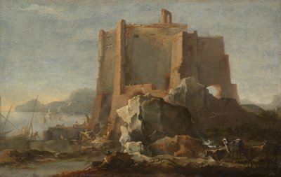 有岩石和堡垒的风景，约164050。 作者 多梅尼科·加久洛（Domenico Gargiulo）