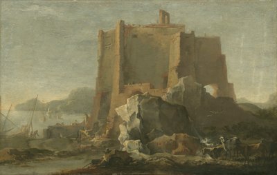 风景如画的岩石和堡垒，约1640-50年 作者 多梅尼科·加久洛（Domenico Gargiulo）