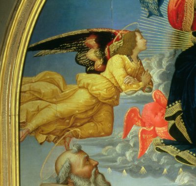 Christ in Glory with St.Benedict c.480-547，St.Romuald c.952-1027，St.Attinia，St.Grecinia and the donor，abbot Buonvicini，1492 panel panel 85137 作者 多梅尼科·吉兰达约（Domenico Ghirlandaio）
