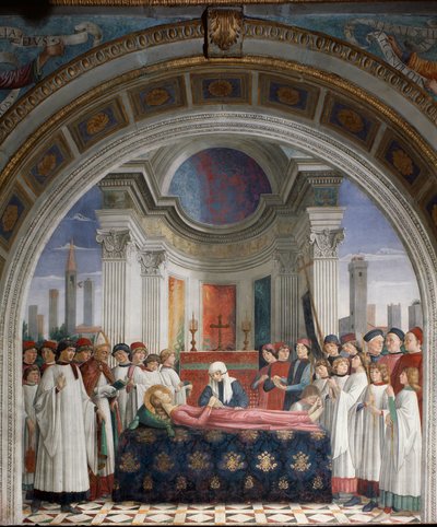 圣菲娜的葬礼 - 壁画 作者 多梅尼科·吉兰达约（Domenico Ghirlandaio）