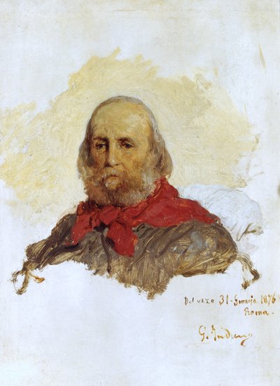 加里波第的肖像，1876年 作者 Domenico Induno