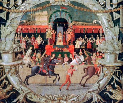 信号发生前沙宾的强奸，c1490 作者 多梅尼科·莫罗尼（Domenico Morone）