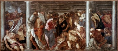 Christ hears the paralytic (the probatic pool). Painting by Jacopo Robusti dit il Tintoretto (The Tintoret 作者 多梅尼科·罗布斯提·丁托列托
