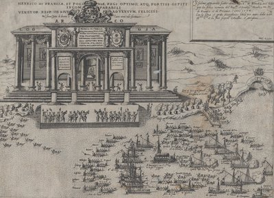 法国和波兰国王亨利三世进入威尼斯，1574年。 作者 多梅尼科·泽诺伊