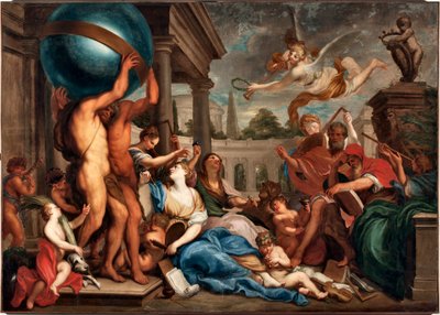 多梅尼科·皮奥拉 (1627-1703) Genes, Musei di Strada Nuova（前身为 Palazzo Bianco）的绘画艺术雅典宫 作者 Domenico the Elder Piola