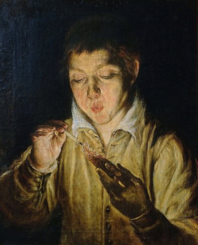 El Soplón男孩对着锥子吹气，约1571-1572年。 作者 多米尼科斯·塞奥托科普洛斯