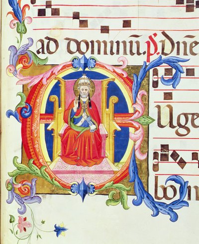 572 f.125r女士历史上最初的&39;E&39;描绘圣彼得是来自Santa Maria del Carmine的一个反对派的第一位罗马主教 作者 唐·西蒙·卡马尔多雷斯