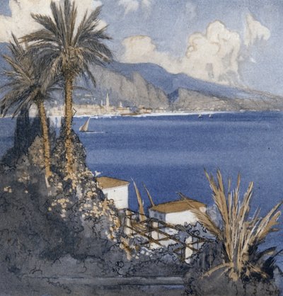法国里维埃拉（彩色石版画） 作者 唐纳德（后）麦克斯韦