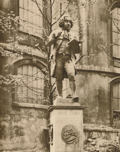 约翰逊（Johnson）博士在他的基座上，他可以看见舰队街，摄于1935年。 作者 唐纳德·麦克利什