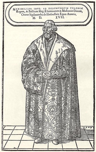 西格蒙德-冯-赫伯斯坦男爵的画像，驻波兰和俄罗斯大使，1559年 作者 多纳特·赫布施曼