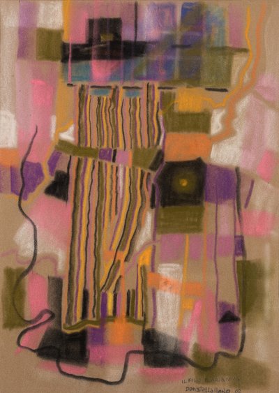 阿里亚德涅的线，2002 年（天鹅绒纸上的粉彩） 作者 多纳泰拉·梅洛