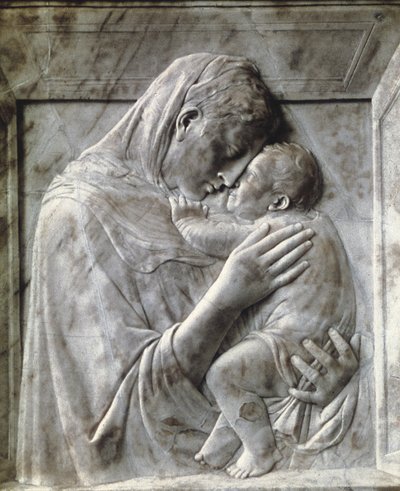 帕齐圣母像（圣母与圣婴），约 1417-18 年（大理石） 作者 Donatello