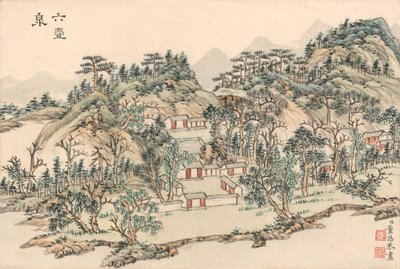 龙井，c.1780-c.1800（钢笔、墨水和水彩画） 作者 东高