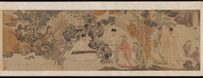 1620年，绿色森林中的崇高聚会（纸上的墨水和彩色） 作者 董其昌