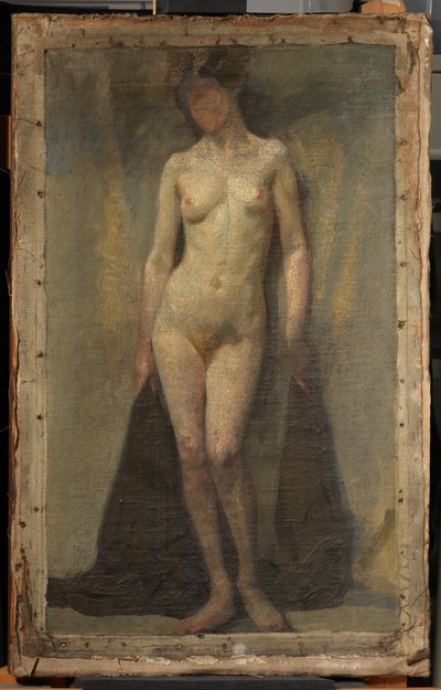 站立的女性裸体，c。 1910 年（布面油画） 作者 Dora Carrington