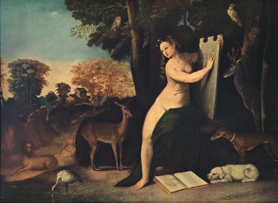 Circe和她的恋人在风景中，c1525 作者 多索·多西