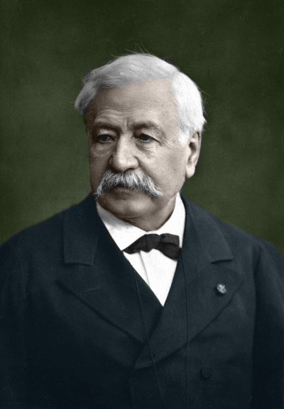 费迪南德·德·莱塞普 (Ferdinand de Lesseps)（1805 - 1894）的肖像。 龙的摄影。 作者 龙