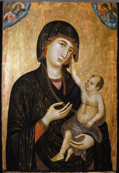 Madonna di Crevole Virgin and Child - 木头油彩 作者 杜乔·迪·博尼塞尼亚