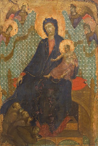 方济各会的圣母，由Duccio di Buoninsegna（约1255-1319年前）创作，木板上的蛋彩画，235x16厘米 作者 杜乔·迪·博尼塞尼亚