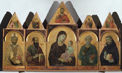 Polyptych n 28 (Polyptic of Siena) - 面板上的油 作者 杜乔·迪·博尼塞尼亚
