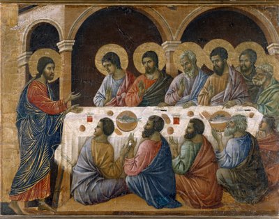 The Passion of Christ - Back of the altarpiece. Oil on panel 作者 杜乔·迪·博尼塞尼亚