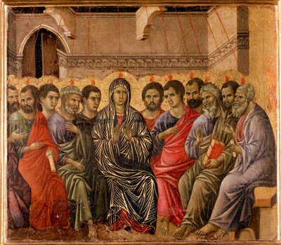 Maesta 祭坛画的 Pentecoot 背影 作者 杜乔·迪·博尼塞尼亚