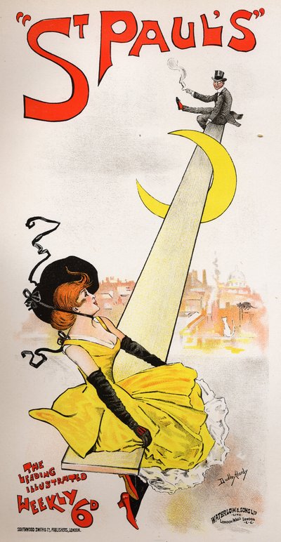 文学。新闻界。圣保罗画报》杂志。杜德利-哈迪的海报，英国，约1890年（海报）。 作者 达德利·哈迪