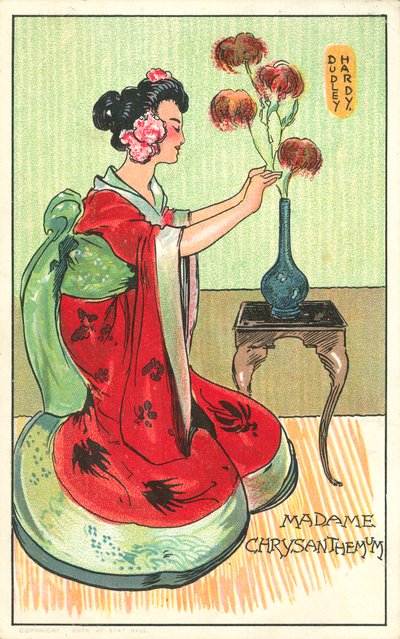 菊花夫人，出自皮埃尔·洛蒂的小说（彩色石版画） 作者 达德利·哈迪