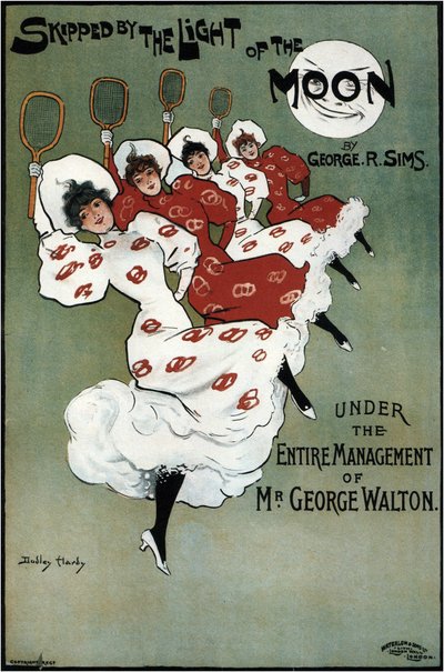 乔治·西姆斯（George Sims）喜剧的海报，被月光跳过，1896年 作者 达德利·哈迪