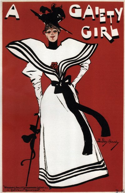 音乐喜剧片《欢乐女孩》的海报，西德尼·琼斯（Sidney Jones），1893年 作者 达德利·哈迪