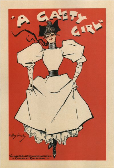 音乐喜剧片《欢乐女孩》（Sidney Jones）的海报，1895年 作者 达德利·哈迪
